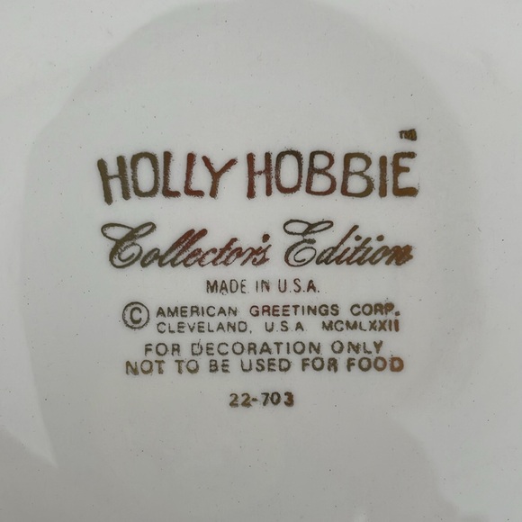 Holly Hobbie Decorative Plate 1972 Collector's Edition American Greeting Corp. - Picture 6 of 6